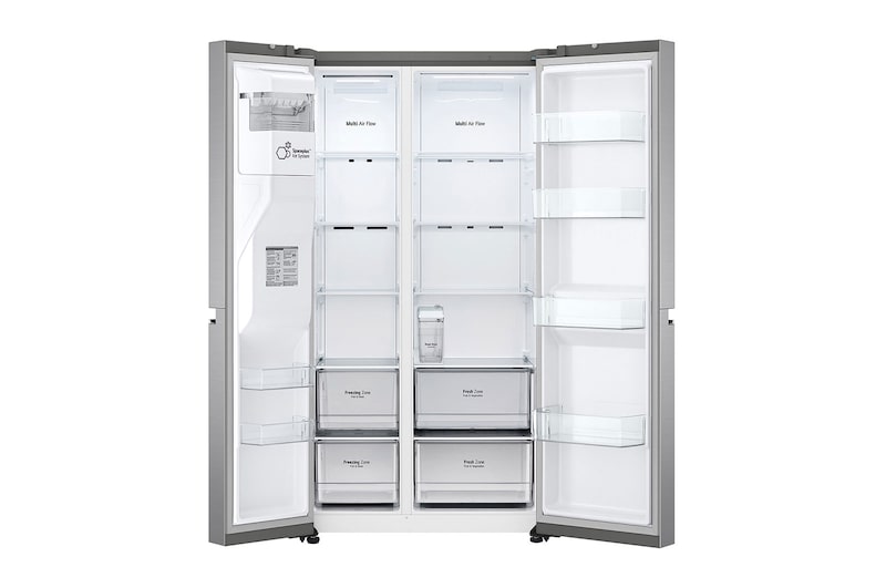 LG Side-by-Side Kühlschrank (D, 635L, 179cm hoch) mit Eis-, Crushed Ice- und Wasserspender & internem Wassertank | GSLV71PZTD, GSLV71PZTD