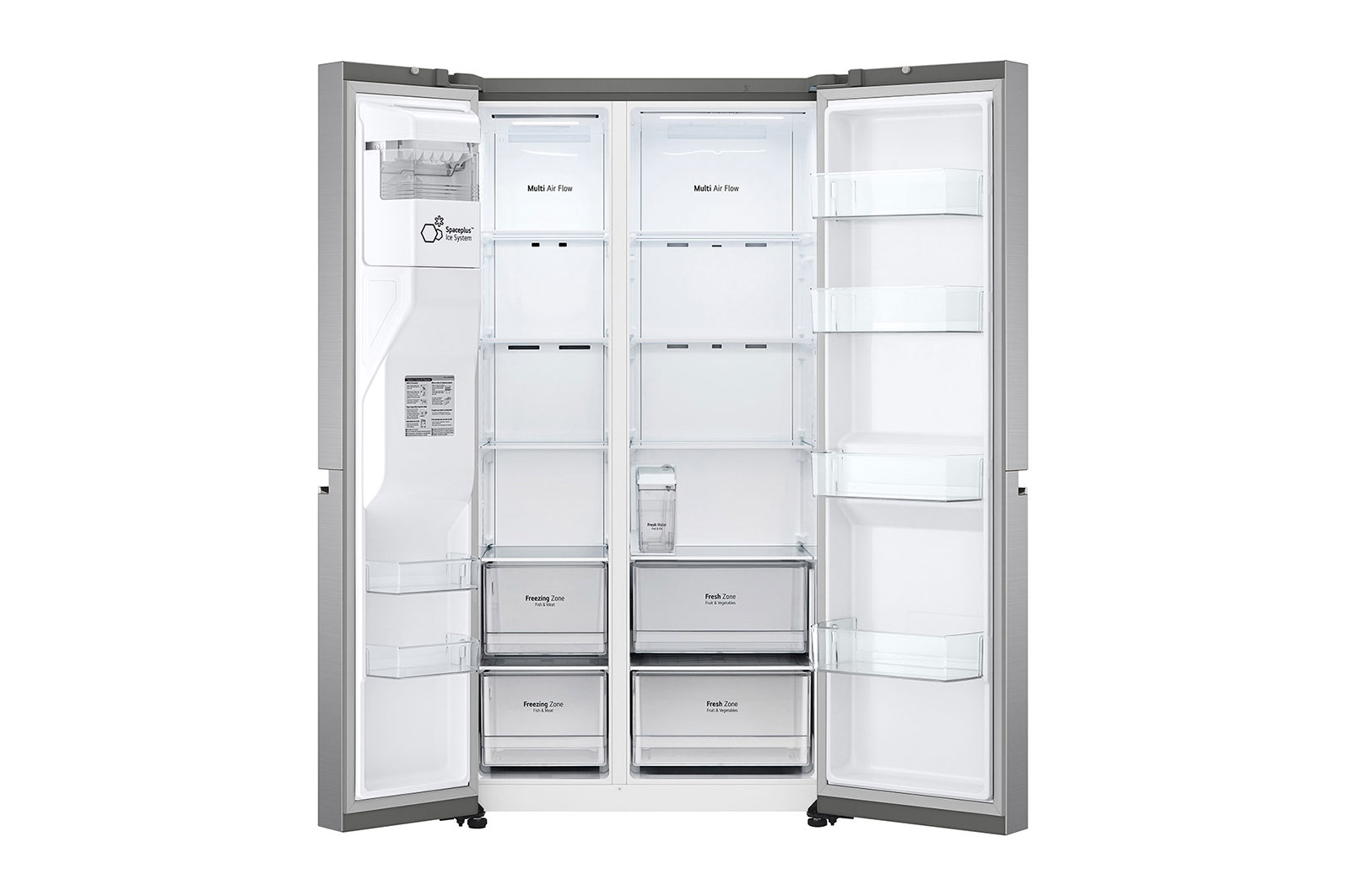 LG Side-by-Side Kühlschrank (E, 635L, 179cm hoch) mit Eis-, Crushed Ice- und Wasserspender & internem Wassertank | GSLV71PZTE, GSLV71PZTE