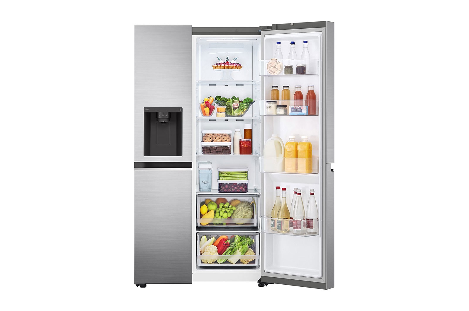 LG Side-by-Side Kühlschrank (E, 635L, 179cm hoch) mit Eis-, Crushed Ice- und Wasserspender & internem Wassertank | GSLV71PZTE, GSLV71PZTE