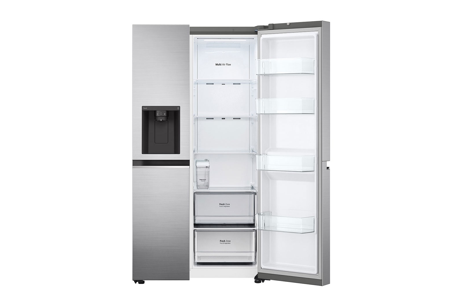 LG Side-by-Side Kühlschrank (E, 635L, 179cm hoch) mit Eis-, Crushed Ice- und Wasserspender & internem Wassertank | GSLV71PZTE, GSLV71PZTE