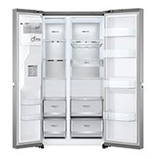 LG Side-by-Side mit Eis-, Crushed Ice- und Wasserspender | 634 Liter Kapazität | Energieeffizienzklasse D |  Festwasseranschluss | Platinum Silver |  GSLV90PZAD , GSLV90PZAD