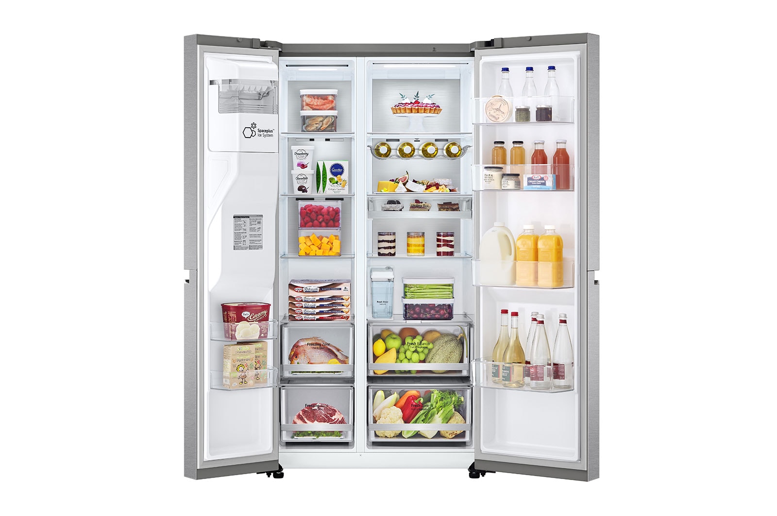 LG Side-by-Side Kühlschrank (C, 635L, 179cm hoch) mit internem Wassertank, Eis-, Crushed Ice- und Wasserspender & UVnano® | GSLV91MBAC, GSLV91MBAC