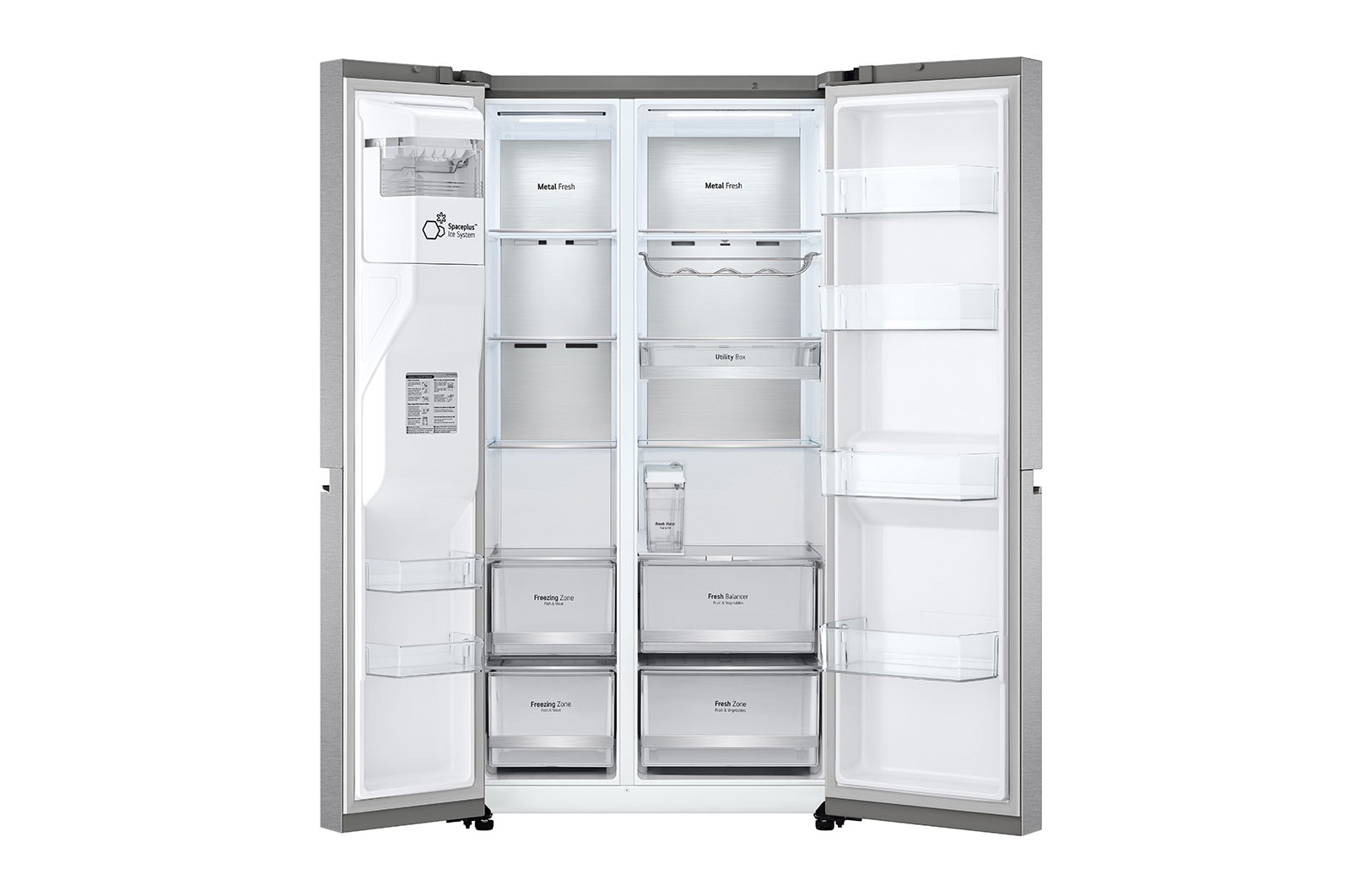 LG Side-by-Side Kühlschrank (C, 635L, 179cm hoch) mit internem Wassertank, Eis-, Crushed Ice- und Wasserspender & UVnano® | GSLV91MBAC, GSLV91MBAC