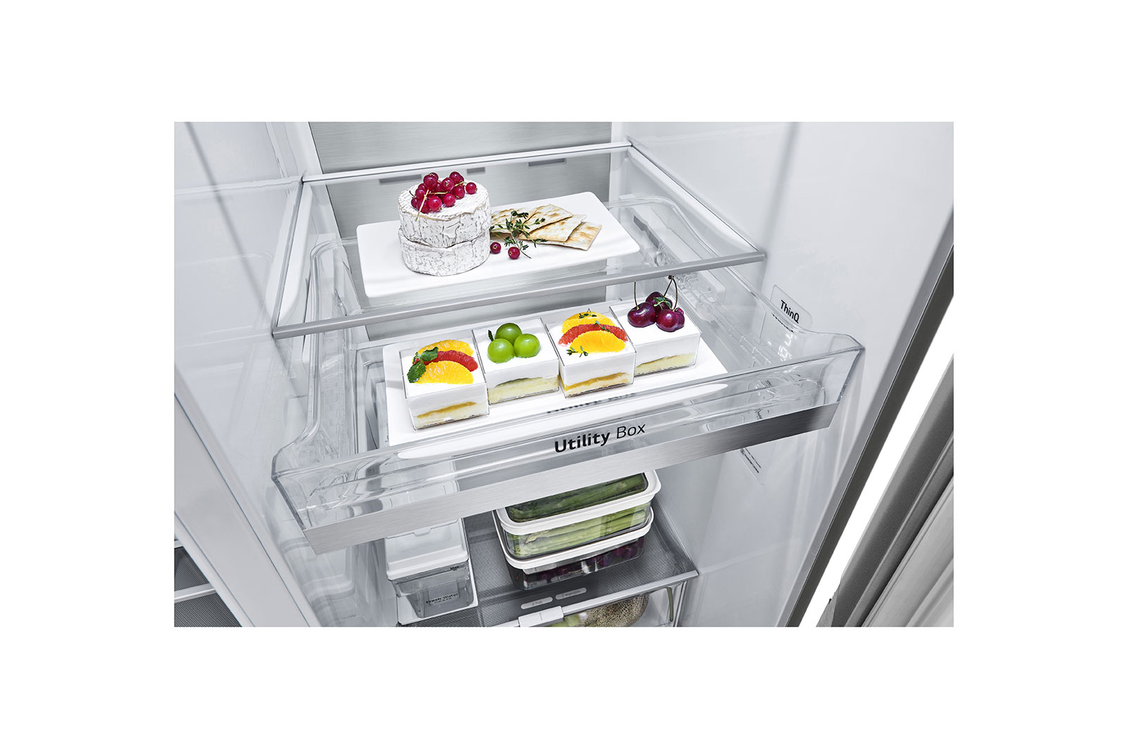 LG Side-by-Side Kühlschrank (C, 635L, 179cm hoch) mit internem Wassertank, Eis-, Crushed Ice- und Wasserspender & UVnano® | GSLV91MBAC, GSLV91MBAC