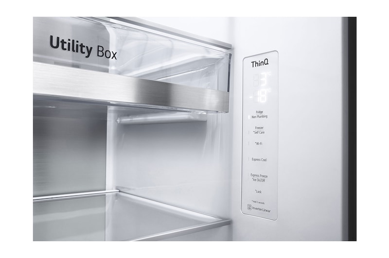 LG Side-by-Side mit Eis-, Crushed Ice- und Wasserspender | 634 Liter Kapazität | Energieeffizienzklasse D | Matte Black | GSLV91MCAD, GSLV91MCAD