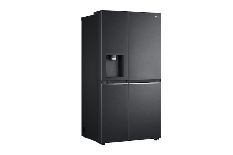 LG Side-by-Side mit Eis-, Crushed Ice- und Wasserspender | 634 Liter Kapazität | Energieeffizienzklasse D | Matte Black | GSLV91MCAD, GSLV91MCAD