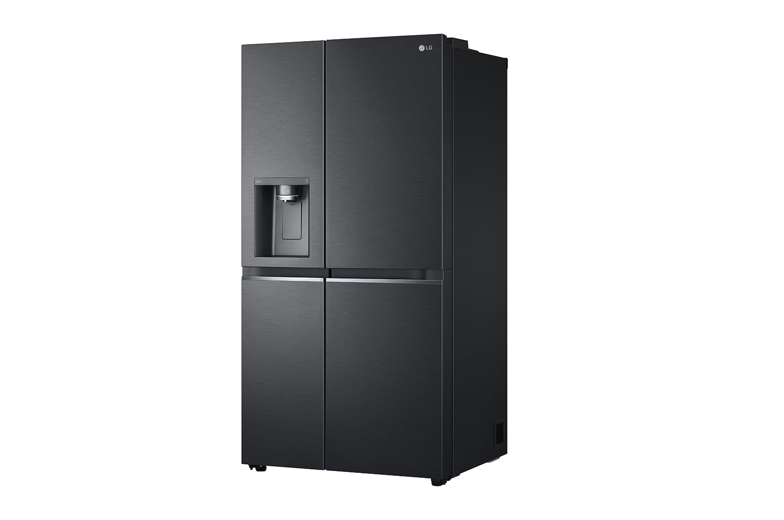 LG Side-by-Side mit Eis-, Crushed Ice- und Wasserspender | 634 Liter Kapazität | Energieeffizienzklasse D | Matte Black | GSLV91MCAD, GSLV91MCAD