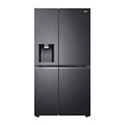 Vorderseite von Side-by-Side mit Eis-, Crushed Ice- und Wasserspender | 634 Liter Kapazität | Energieeffizienzklasse D | Matte Black | GSLV91MCAD GSLV91MCAD