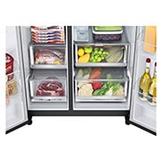 LG Side-by-Side mit Eis-, Crushed Ice- und Wasserspender | 634 Liter Kapazität | Energieeffizienzklasse D | Matte Black | GSLV91MCAD, GSLV91MCAD