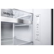 LG Side-by-Side mit Eis-, Crushed Ice- und Wasserspender | 634 Liter Kapazität | Energieeffizienzklasse D | Matte Black | GSLV91MCAD, GSLV91MCAD