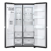 LG Side-by-Side mit Eis-, Crushed Ice- und Wasserspender | 634 Liter Kapazität | Energieeffizienzklasse D | Matte Black | GSLV91MCAD, GSLV91MCAD