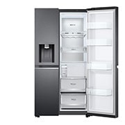 LG Side-by-Side mit Eis-, Crushed Ice- und Wasserspender | 634 Liter Kapazität | Energieeffizienzklasse D | Matte Black | GSLV91MCAD, GSLV91MCAD
