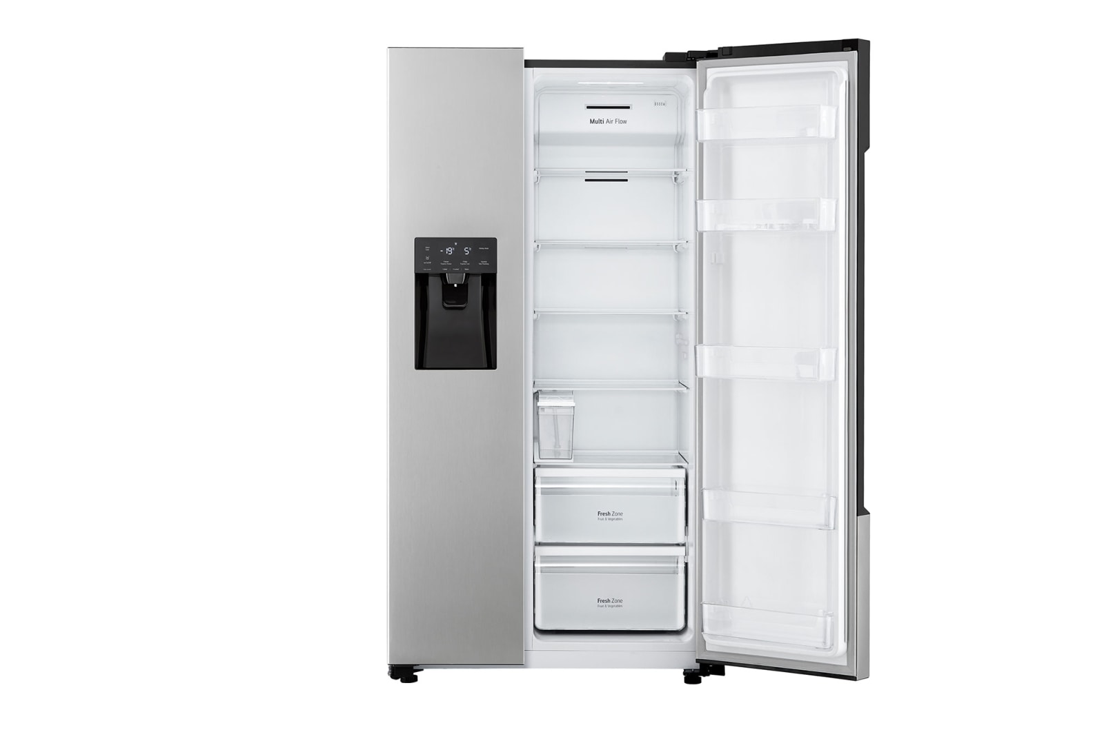 LG Side-by-Side Kühlschrank (E, 562L, 178,7 cm hoch) mit Eis-, Crushed Ice- und Wasserspender & internem Wassertank | GSM32HSBEH, GSM32HSBEH