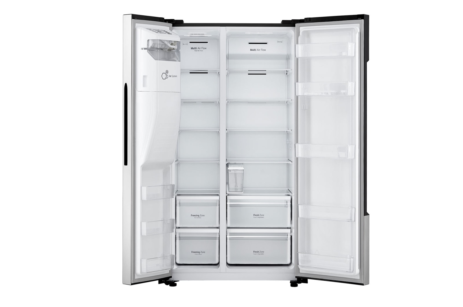 LG Side-by-Side Kühlschrank (E, 562L, 178,7 cm hoch) mit Eis-, Crushed Ice- und Wasserspender & internem Wassertank | GSM32HSBEH, GSM32HSBEH