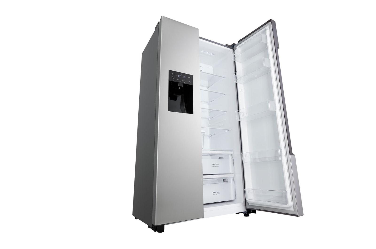 LG Side-by-Side Kühlschrank (E, 562L, 178,7 cm hoch) mit Eis-, Crushed Ice- und Wasserspender & internem Wassertank | GSM32HSBEH, GSM32HSBEH