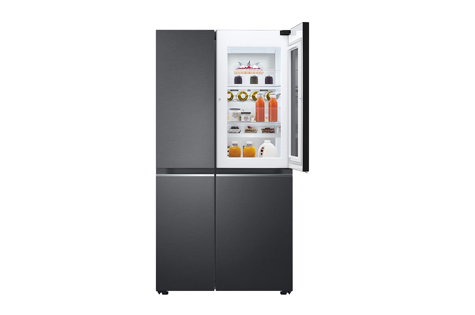 LG Side-by-Side mit InstaView Door-in-Door®  | 655 Liter Kapazität | Energieeffizienzklasse E | Matte Black | GSQV90MCAE, GSQV90MCAE