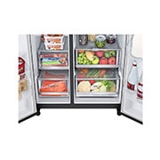 LG Side-by-Side mit InstaView Door-in-Door®  | 655 Liter Kapazität | Energieeffizienzklasse E | Matte Black | GSQV90MCAE, GSQV90MCAE