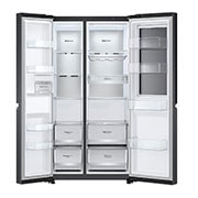 LG Side-by-Side mit InstaView Door-in-Door®  | 655 Liter Kapazität | Energieeffizienzklasse E | Matte Black | GSQV90MCAE, GSQV90MCAE