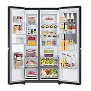 LG Side-by-Side mit InstaView Door-in-Door®  | 655 Liter Kapazität | Energieeffizienzklasse E | Matte Black | GSQV90MCAE, GSQV90MCAE