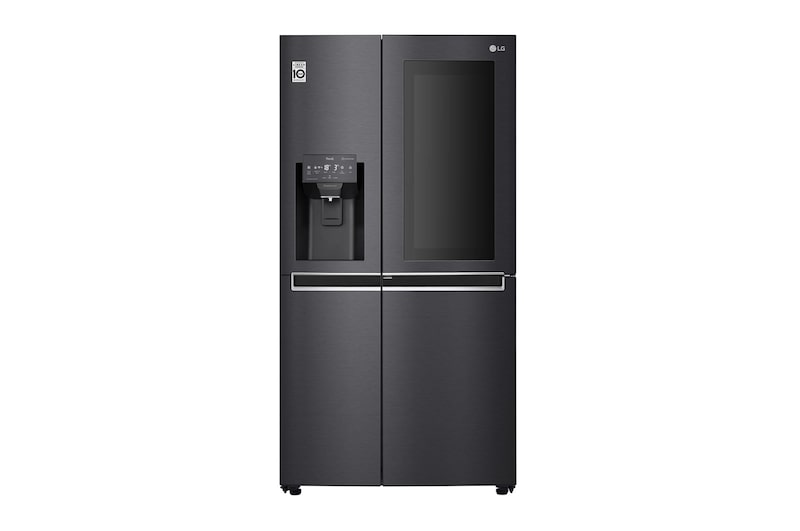 LG Side-by-Side mit InstaView Door-in-Door ® | Eis-, Crushed Ice- und Wasserspender | 625 Liter Kapazität | Energieeffizienzklasse E | Interner Wassertank 4L | Matte Black Steel | GSX961MCCE, GSX961MCCE