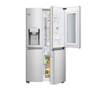 LG Side-by-Side mit InstaView Door-in-Door ® | Eis-, Crushed Ice- und Wasserspender | 625 Liter Kapazität | Energieeffizienzklasse E | Interner Wassertank 4L | Edelstahl-Look | GSX961NECE, GSX961NECE