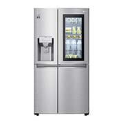 Vorderseite von Side-by-Side mit InstaView Door-in-Door ® | Eis-, Crushed Ice- und Wasserspender | 625 Liter Kapazität | Energieeffizienzklasse E | Interner Wassertank 4L | Edelstahl-Look | GSX971NEAE GSX971NEAE