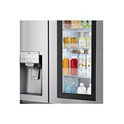 LG Side-by-Side mit InstaView Door-in-Door ® | Eis-, Crushed Ice- und Wasserspender | 625 Liter Kapazität | Energieeffizienzklasse E | Interner Wassertank 4L | Edelstahl-Look | GSX971NEAE, GSX971NEAE