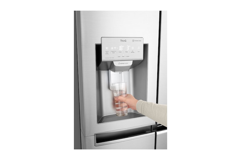 LG Side-by-Side mit InstaView Door-in-Door ® | Eis-, Crushed Ice- und Wasserspender | 625 Liter Kapazität | Energieeffizienzklasse E | Interner Wassertank 4L | Edelstahl-Look | GSX971NEAE, GSX971NEAE