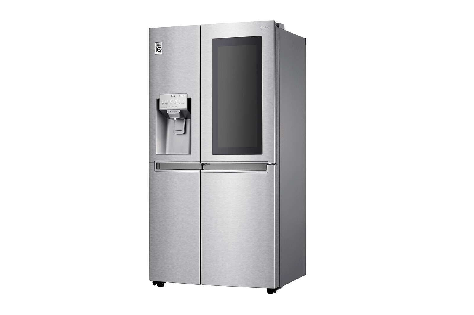 LG Side-by-Side mit InstaView Door-in-Door ® | Eis-, Crushed Ice- und Wasserspender | 625 Liter Kapazität | Energieeffizienzklasse E | Interner Wassertank 4L | Edelstahl-Look | GSX971NEAE, GSX971NEAE