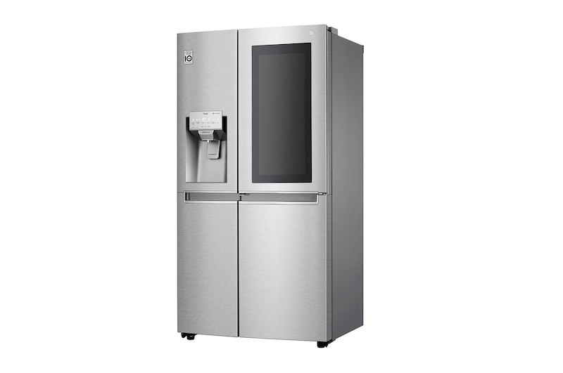 LG Side-by-Side mit InstaView Door-in-Door ® | Eis-, Crushed Ice- und Wasserspender | 625 Liter Kapazität | Energieeffizienzklasse E | Interner Wassertank 4L | Edelstahl-Look | GSX971NEAE, GSX971NEAE