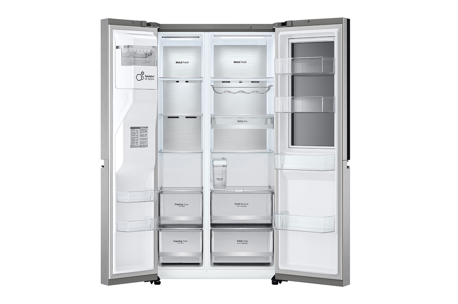 LG Side-by-Side mit InstaView Door-in-Door ®  | Eis-, Crushed Ice- und Wasserspender | 635 Liter Kapazität | EEK E | Metal Sorbet | GSXD91MBAE , GSXD91MBAE