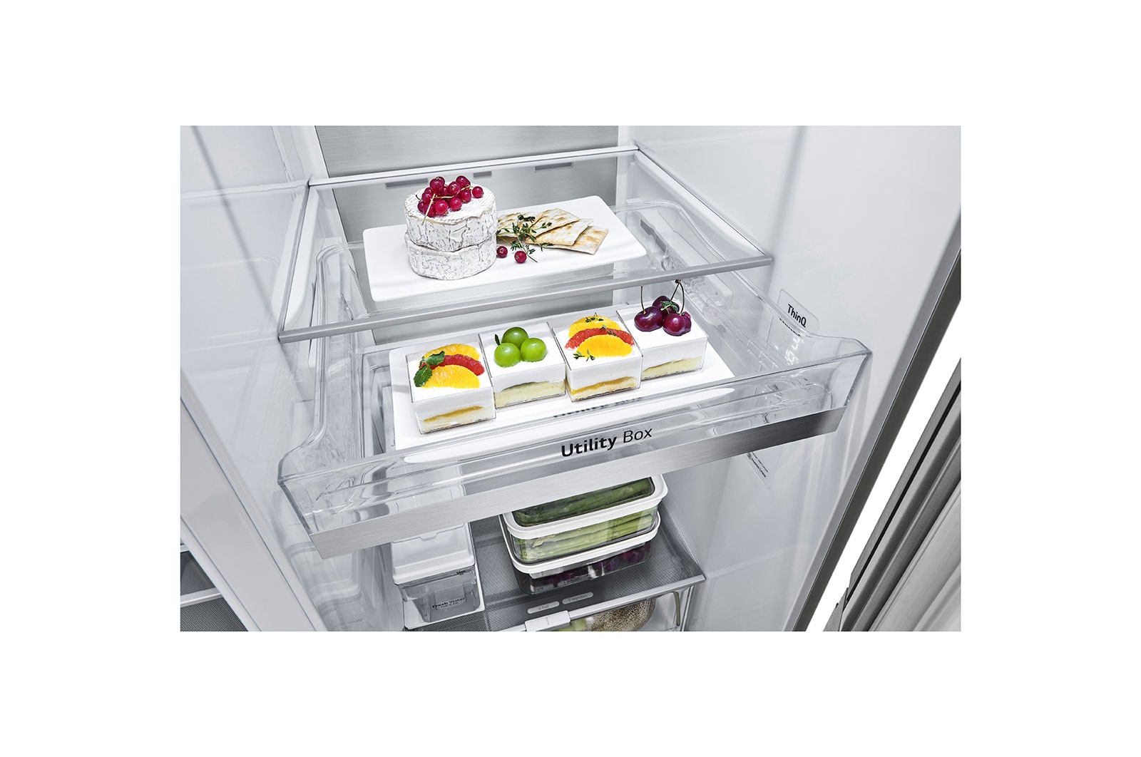 LG Side-by-Side mit InstaView Door-in-Door ®  | Eis-, Crushed Ice- und Wasserspender | 635 Liter Kapazität | EEK E | Metal Sorbet | GSXD91MBAE , GSXD91MBAE