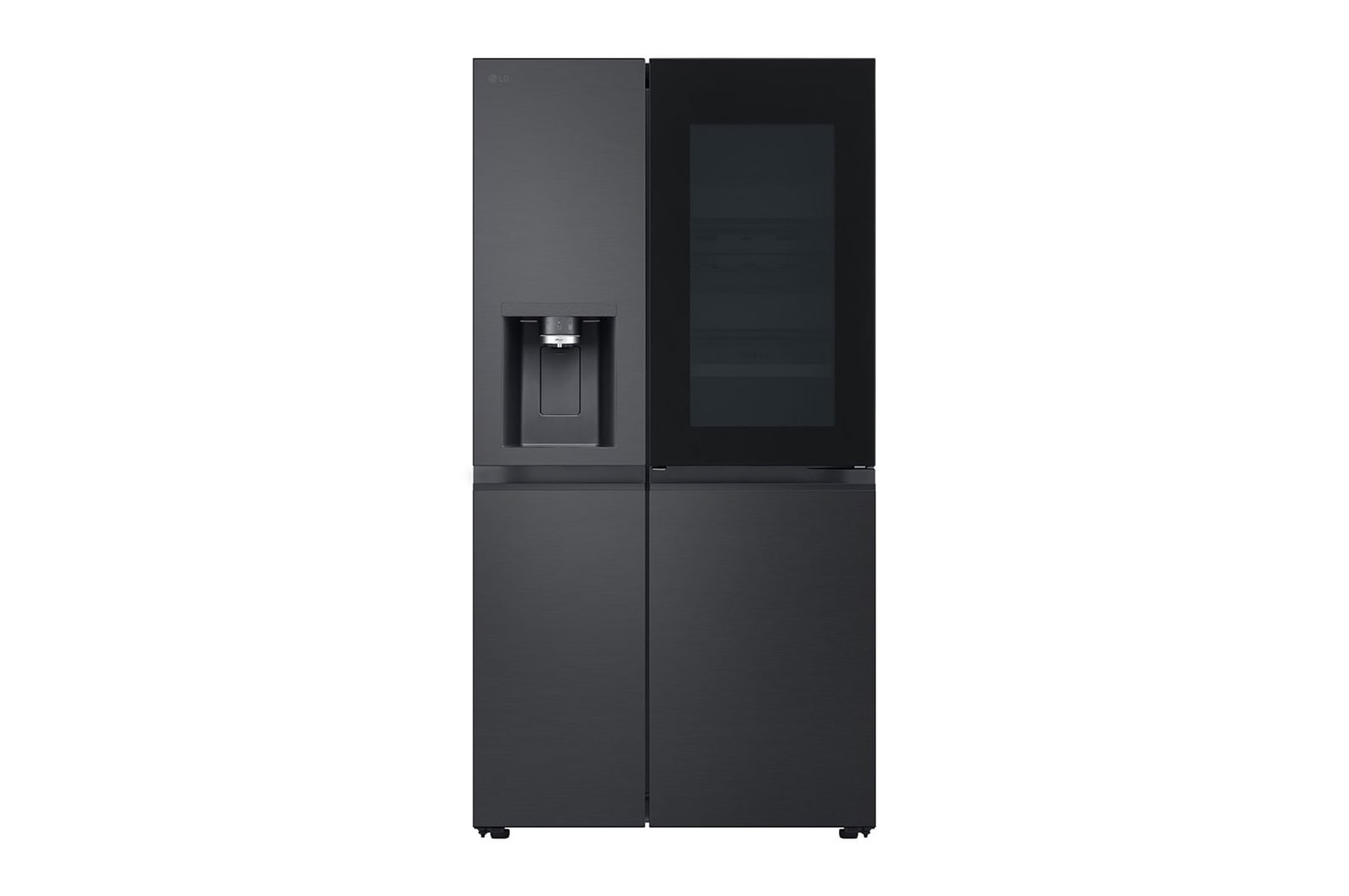 LG Side-by-Side Kühlschrank mit InstaView® (EEK D, 628L, 179cm hoch) mit Eis-, Crushed Ice- und Wasserspender & internem Wassertank | GSXE91EVAD, GSXE91EVAD