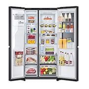 LG Side-by-Side Kühlschrank mit InstaView® (D, 628L, 179cm hoch) mit Eis-, Crushed Ice- und Wasserspender & internem Wassertank | GSXE91EVAD, GSXE91EVAD
