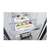 LG Side-by-Side Kühlschrank mit InstaView® (D, 628L, 179cm hoch) mit Eis-, Crushed Ice- und Wasserspender & internem Wassertank | GSXE91EVAD, GSXE91EVAD