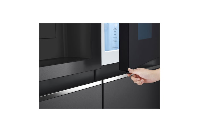 LG Side-by-Side Kühlschrank mit InstaView Door-in-Door® (EEK E, 635L, 179cm hoch) mit Eis-, Crushed Ice- und Wasserspender & internem Wassertank | GSXV81MCLE, GSXV81MCLE