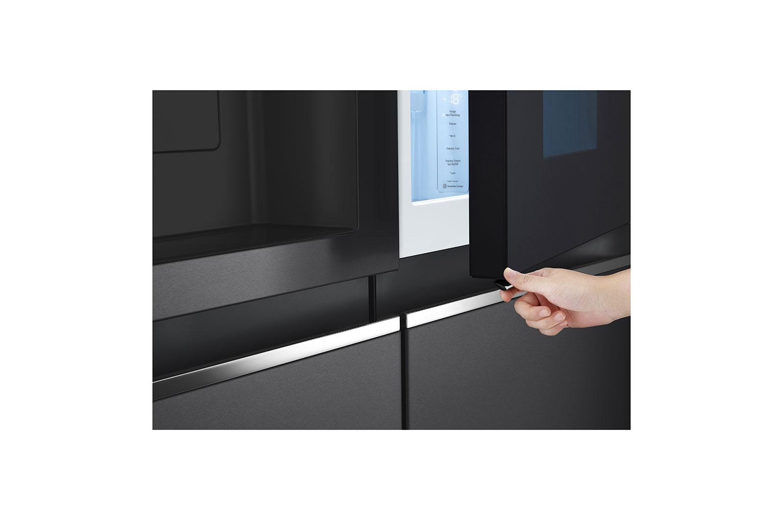 LG Side-by-Side Kühlschrank mit InstaView Door-in-Door® (E, 635L, 179cm hoch) mit Eis-, Crushed Ice-, Wasserspender & internem Wassertank | GSXV81MCLE, GSXV81MCLE