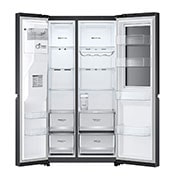 LG Side-by-Side Kühlschrank mit InstaView Door-in-Door® (E, 635L, 179cm hoch) mit Eis-, Crushed Ice-, Wasserspender & internem Wassertank | GSXV81MCLE, GSXV81MCLE