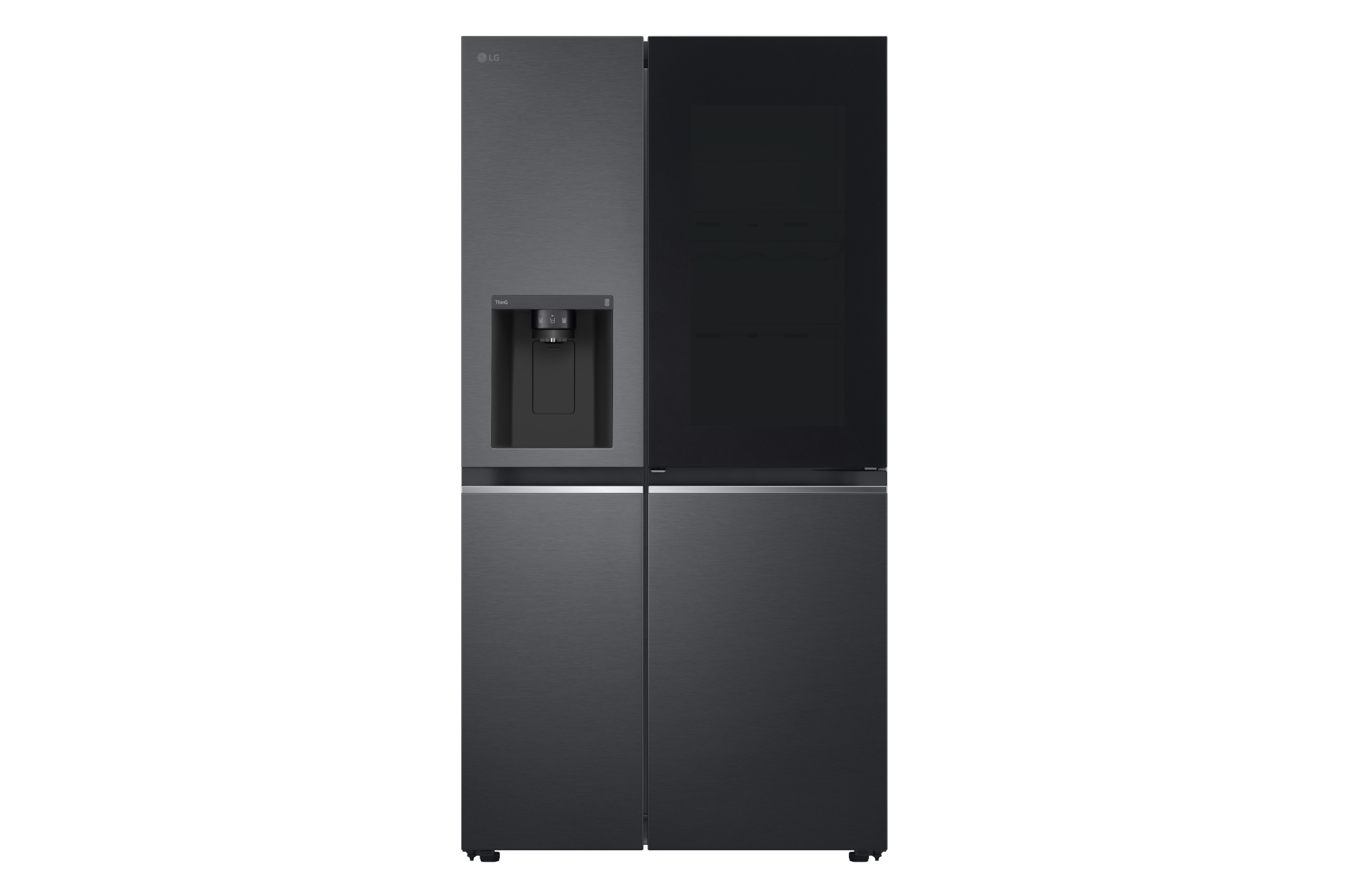 LG Side-by-Side Kühlschrank mit InstaView Door-in-Door® (EEK E, 635L, 179cm hoch) mit Eis-, Crushed Ice- und Wasserspender & internem Wassertank | GSXV81MCLE, GSXV81MCLE