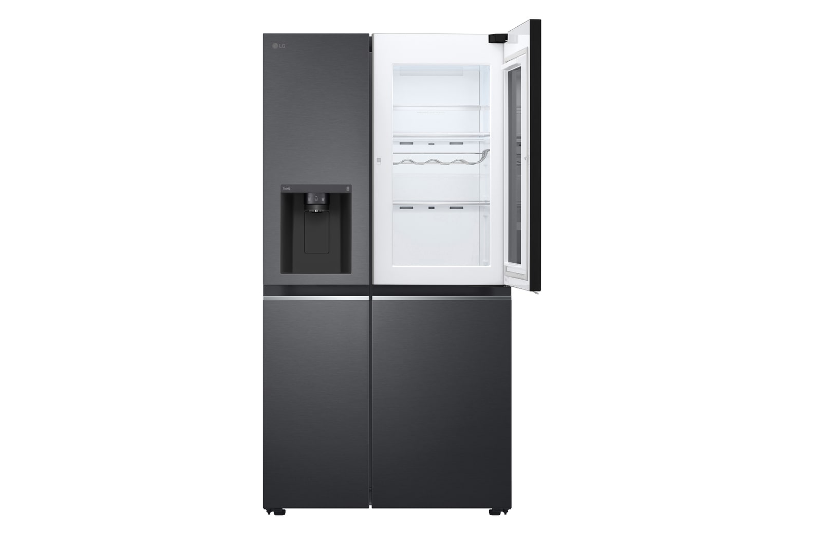 LG Side-by-Side Kühlschrank mit InstaView Door-in-Door® (EEK E, 635L, 179cm hoch) mit Eis-, Crushed Ice- und Wasserspender & internem Wassertank | GSXV81MCLE, GSXV81MCLE