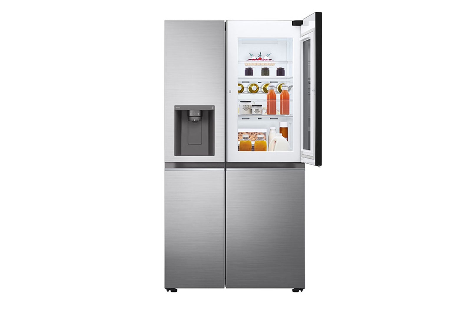 LG Side-by-Side Kühlschrank mit InstaView Door-in-Door® (E, 635L, 179cm hoch) mit Eis-, Crushed Ice- und Wasserspender & internem Wassertank | GSXV81PZLE, GSXV81PZLE