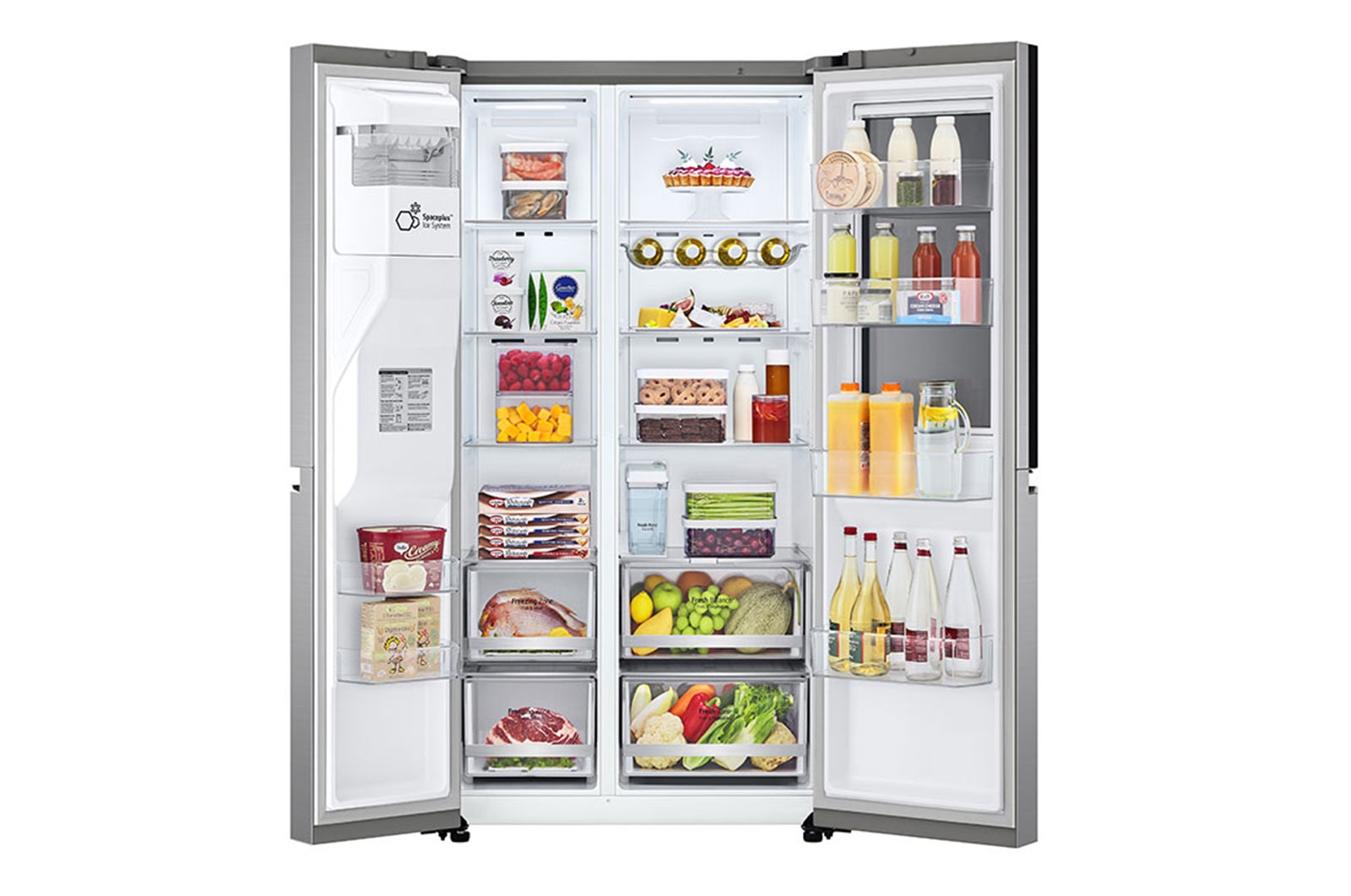 LG Side-by-Side Kühlschrank mit InstaView Door-in-Door® (E, 635L, 179cm hoch) mit Eis-, Crushed Ice- und Wasserspender & internem Wassertank | GSXV81PZLE, GSXV81PZLE