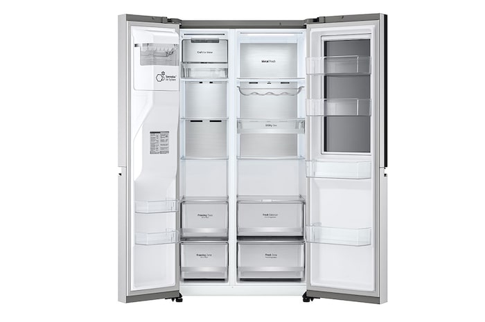 LG Side-by-Side Kühlschrank mit InstaView Door-in-Door® (EEK E, 635L, 179 cm hoch ) mit Eis-, Crushed Ice- und Wasserspender, Festwasseranschluss & Craft Ice | GSXV90BSDE, GSXV90BSDE