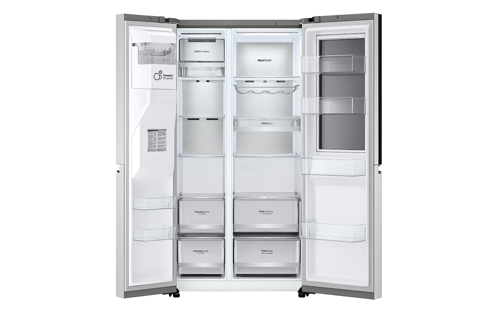 LG Side-by-Side Kühlschrank mit InstaView Door-in-Door® (E, 635L, 179 cm hoch ) mit Festwasseranschluss, Eis-, Crushed Ice- und Wasserspender & Craft Ice | GSXV90BSDE, GSXV90BSDE