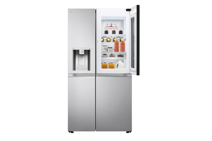 LG Side-by-Side Kühlschrank mit InstaView Door-in-Door® (EEK E, 635L, 179 cm hoch ) mit Eis-, Crushed Ice- und Wasserspender, Festwasseranschluss & Craft Ice | GSXV90BSDE, GSXV90BSDE