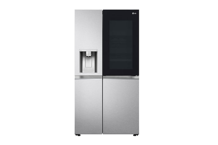 LG Side-by-Side Kühlschrank mit InstaView Door-in-Door® (D, 628L, 179cm hoch) mit Eis-, Crushed Ice- und Wasserspender & Festwasseranschluss | GSXE90MBDD, GSXE90MBDD
