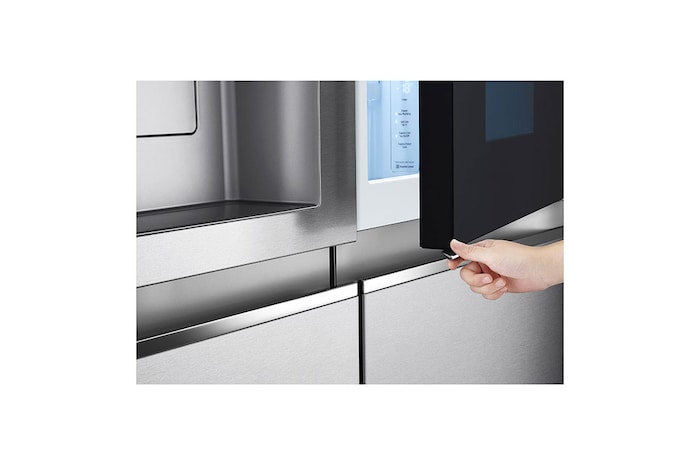 LG Side-by-Side Kühlschrank mit InstaView Door-in-Door® (D, 628L, 179cm hoch) mit Eis-, Crushed Ice- und Wasserspender & Festwasseranschluss | GSXE90MBDD, GSXE90MBDD