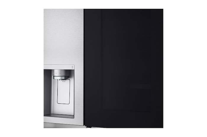 LG Side-by-Side Kühlschrank mit InstaView Door-in-Door® (D, 628L, 179cm hoch) mit Eis-, Crushed Ice- und Wasserspender & Festwasseranschluss | GSXE90MBDD, GSXE90MBDD