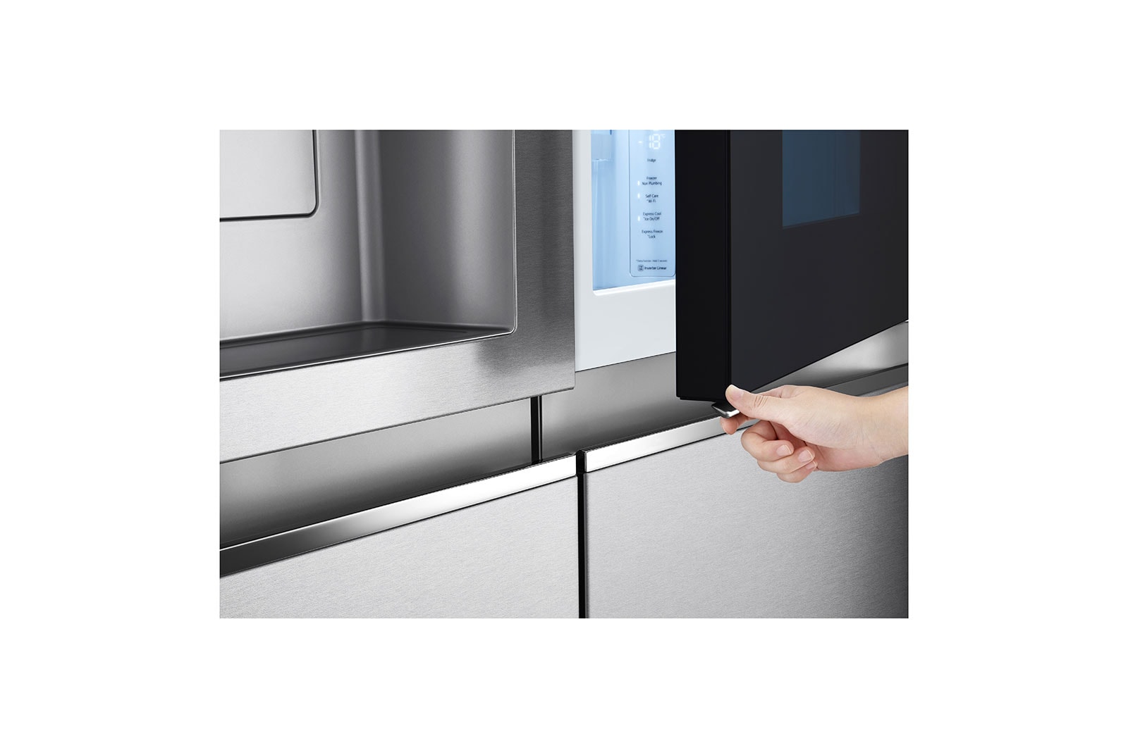 LG Side-by-Side Kühlschrank mit InstaView Door-in-Door® (E, 635L, 179cm hoch) mit Festwasseranschluss & Eis-, Crushed Ice- und Wasserspender | GSXV90MBAE , GSXV90MBAE