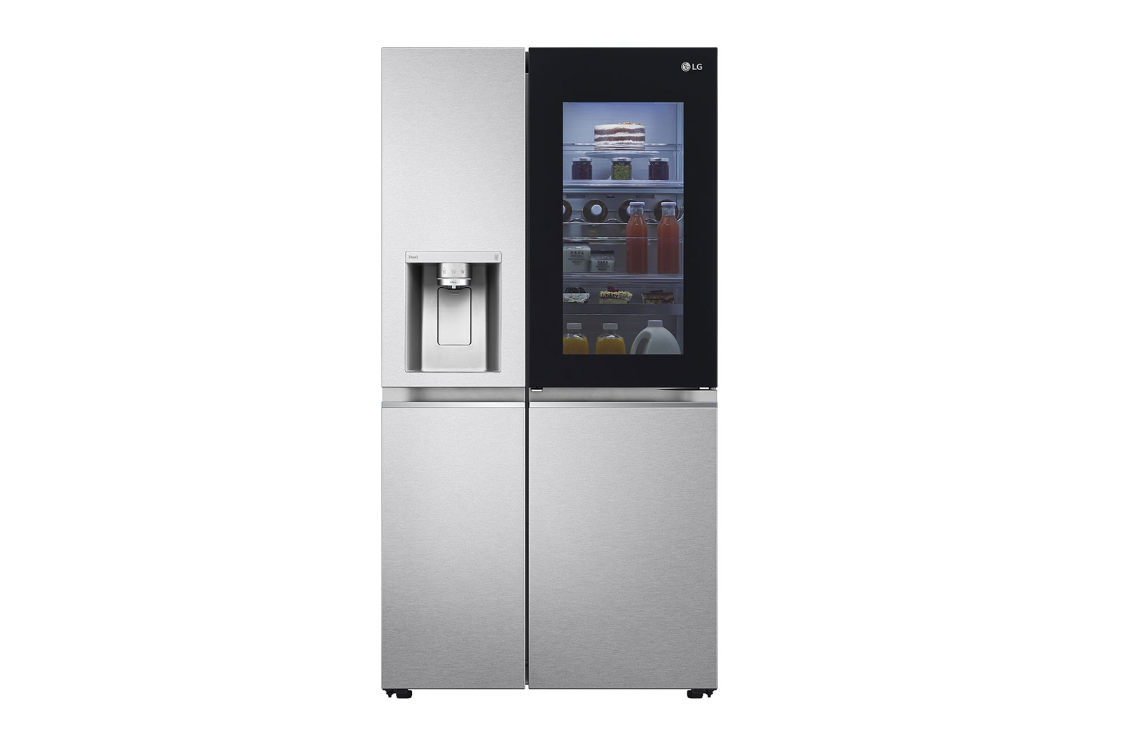 LG Side-by-Side Kühlschrank mit InstaView Door-in-Door® (E, 635L, 179cm hoch) mit Festwasseranschluss & Eis-, Crushed Ice- und Wasserspender | GSXV90MBAE , GSXV90MBAE